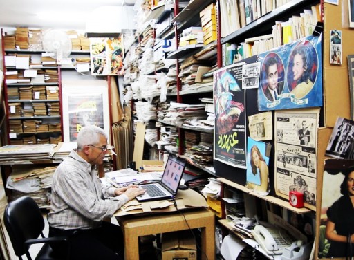 Abboudi Abou Jaoude in his basement in hamra district